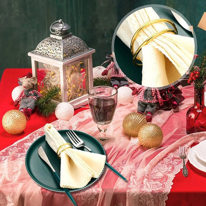 Anneau de serviette en or exquis, anneaux de serviette en métal pour dîner de mariage, décoration de Table d'hôtel, porte-serviettes