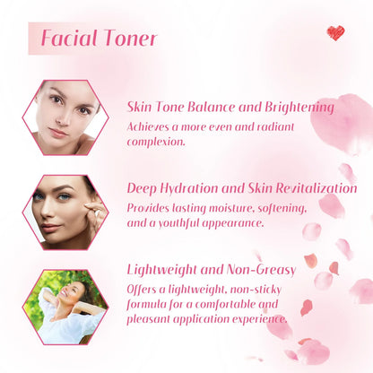 Toner hydratant à l'essence de Rose, hydratation en profondeur, hydratant longue durée, nettoyage des impuretés, lueur hydratante