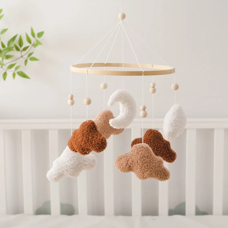 Berceau de bébé lit Mobile cloche hochet jouets en bois Crochet étoiles pendentif lit cloche jouets nouveau-né confort berceau support suspendus jouets cadeaux