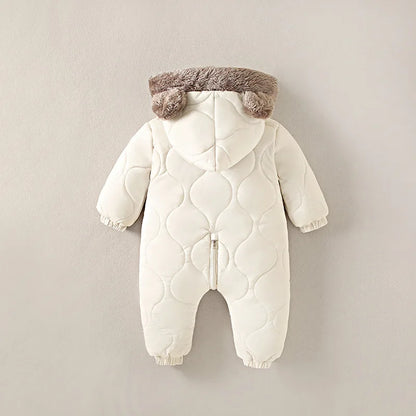 KLFLGD0-3 ans hiver bébé vêtements de plein air doublure en fourrure chaud enfant en bas âge fille garçon combinaison dessin animé plus velours bébé combinaison