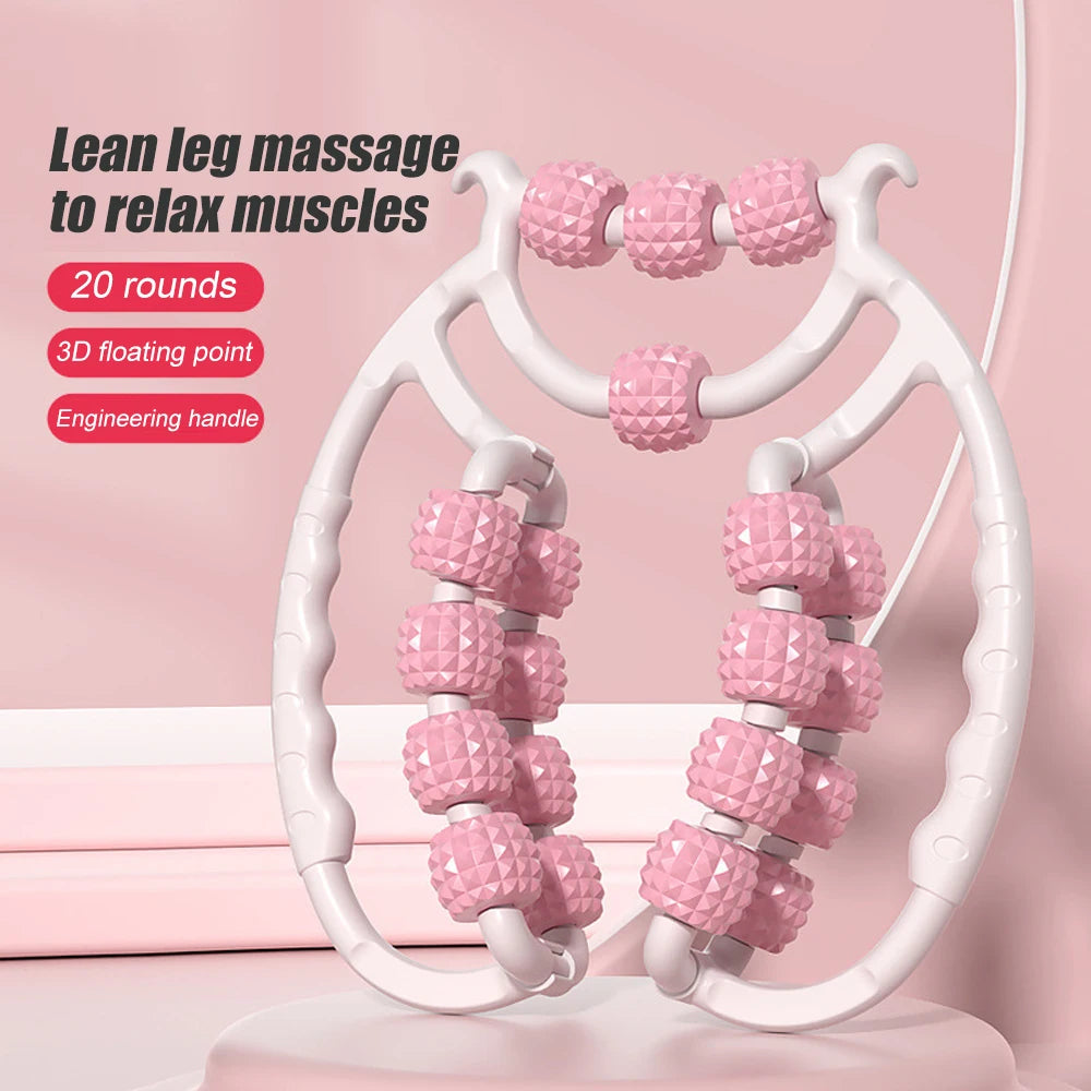 Masseur de jambes multifonctionnel à 12 roues, rouleau de Massage à couverture complète pour bras, taille, Relaxation musculaire des jambes, Machine de Massage manuelle