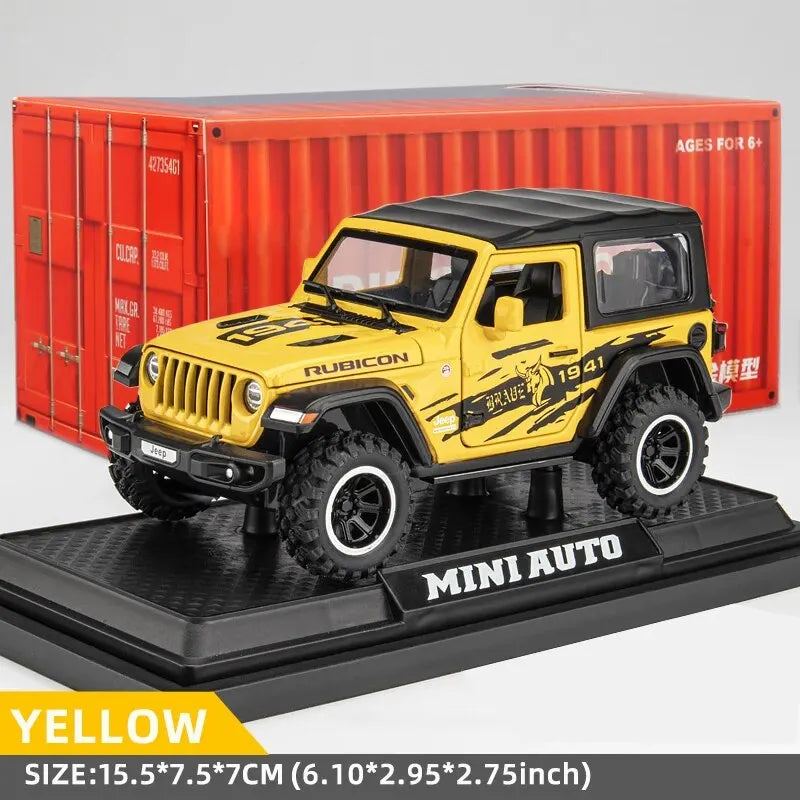 Tout-terrain 7 portes pour modèle de voiture jouet Wrangler moulé sous pression, véhicule en alliage métallique à l'échelle 1/32 pour enfants garçons filles adultes, portes ouvertes, légères