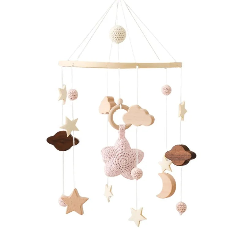 Berceau de bébé lit Mobile cloche hochet jouets en bois Crochet étoiles pendentif lit cloche jouets nouveau-né confort berceau support suspendus jouets cadeaux