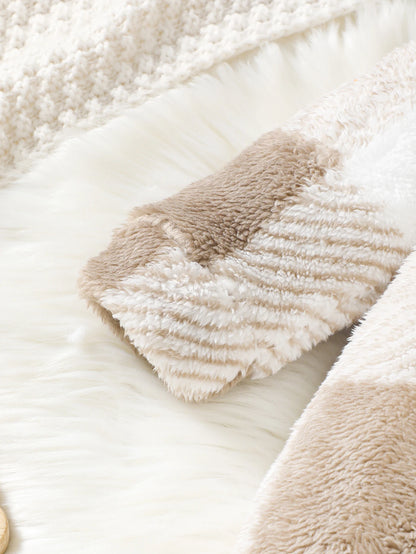 Barboteuse à carreaux pour bébés garçons et filles, combinaison à capuche et manches longues en peluche, vêtements chauds d'hiver pour tout-petits garçons de 3 à 24 mois