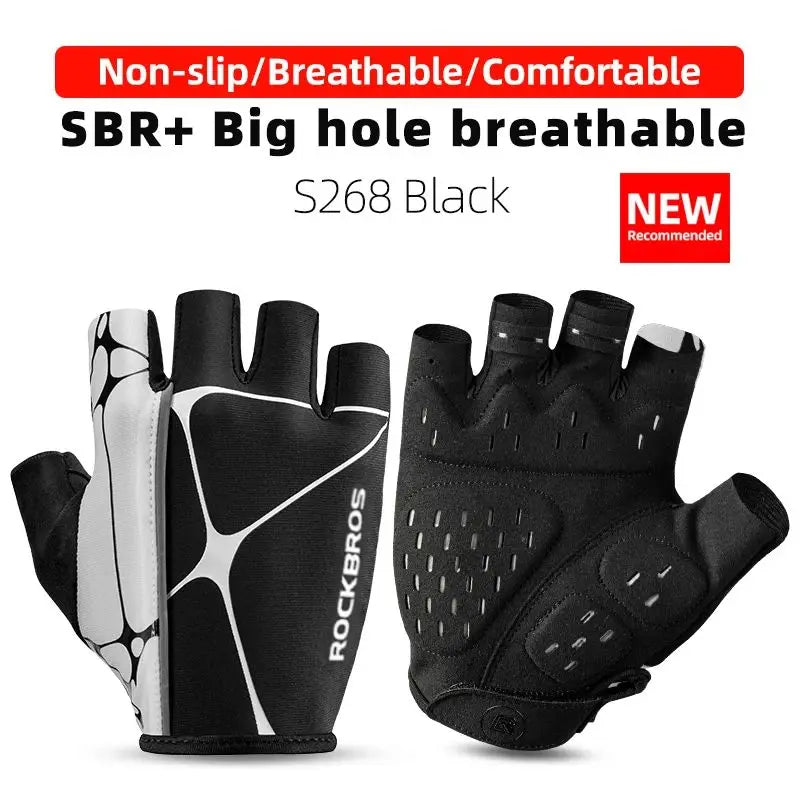 ROCKBROS gants de cyclisme demi-doigt antichoc résistant à l'usure respirant vtt route vélo gants hommes femmes sport vélo équipement