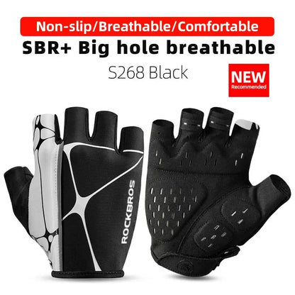ROCKBROS gants de cyclisme demi-doigt antichoc résistant à l'usure respirant vtt route vélo gants hommes femmes sport vélo équipement