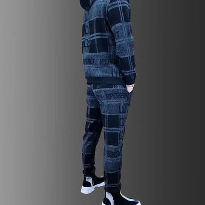 Ensemble de survêtement à capuche avec fermeture éclair pour hommes, veste + pantalon de survêtement avec Logo imprimé de luxe, veste à revers, costume 2 pièces, ensembles athlétiques d'extérieur