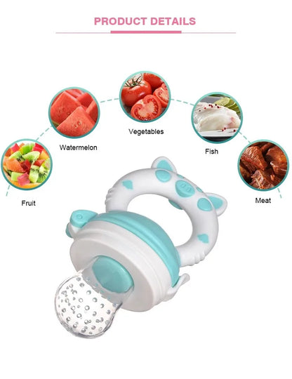 3 en 1 sac nouveau-né bébé aliments frais mangeoire Silicone anneau de dentition jouet mangeoire à fruits sucette formation manger fruits meulage bâton mignon