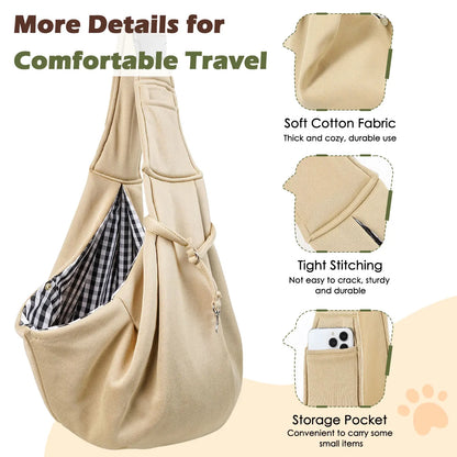 Pawaboo – porte-élingue réversible pour petit chien, mains libres, pour chiot, avec boucle de sangle réglable