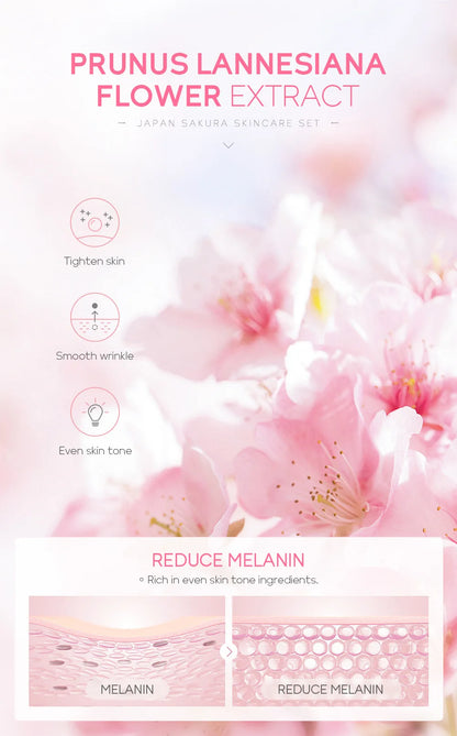 LAIKOU Sakura ensembles de soins de la peau nettoyant pour le visage crèmes pour les yeux crème pour le visage sérum Lotion Toner éclaircissant hydratant Kit de soins du visage