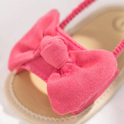 Été bébé filles sandales mode nœud semelle souple chaussures décontractées coton confortable enfant en bas âge chaussures plage bébé sandales 0-18 mois