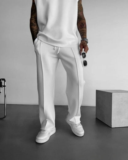Nouveau costume de sport sans manches d'été 2025 pantalon de couleur unie décontracté pour hommes vêtements pour hommes gilet ensemble deux pièces,