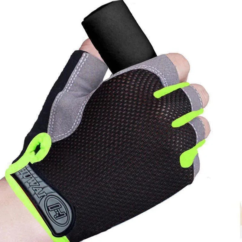 Gants de vélo pour hommes et femmes, demi-doigt, de gymnastique, mitaines respirantes et antidérapantes, pour Fitness, entraînement sportif
