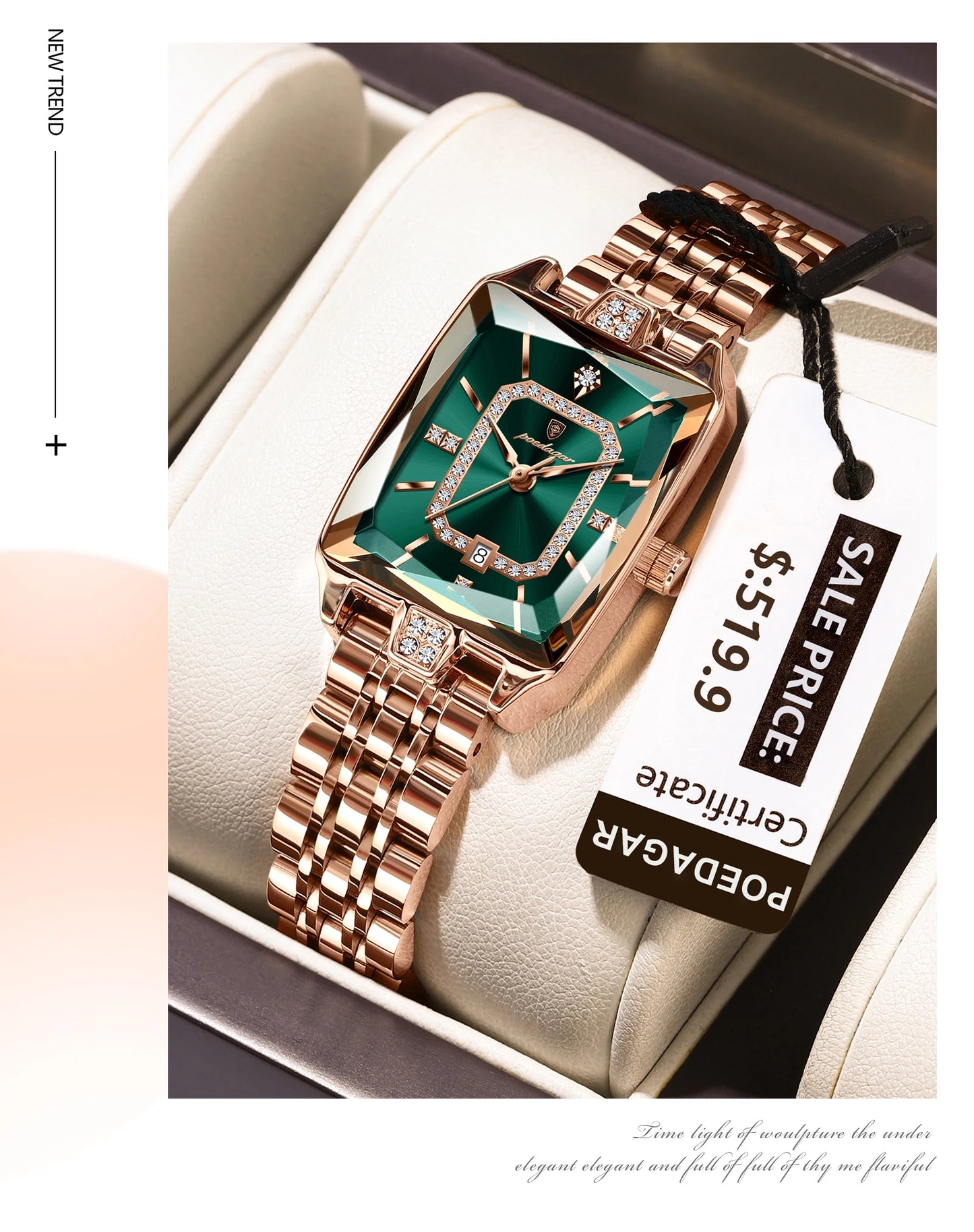 POEDAGAR montre de luxe pour femme calendrier étanche haute qualité dames montre en acier inoxydable Quartz femmes montres élégant + boîte