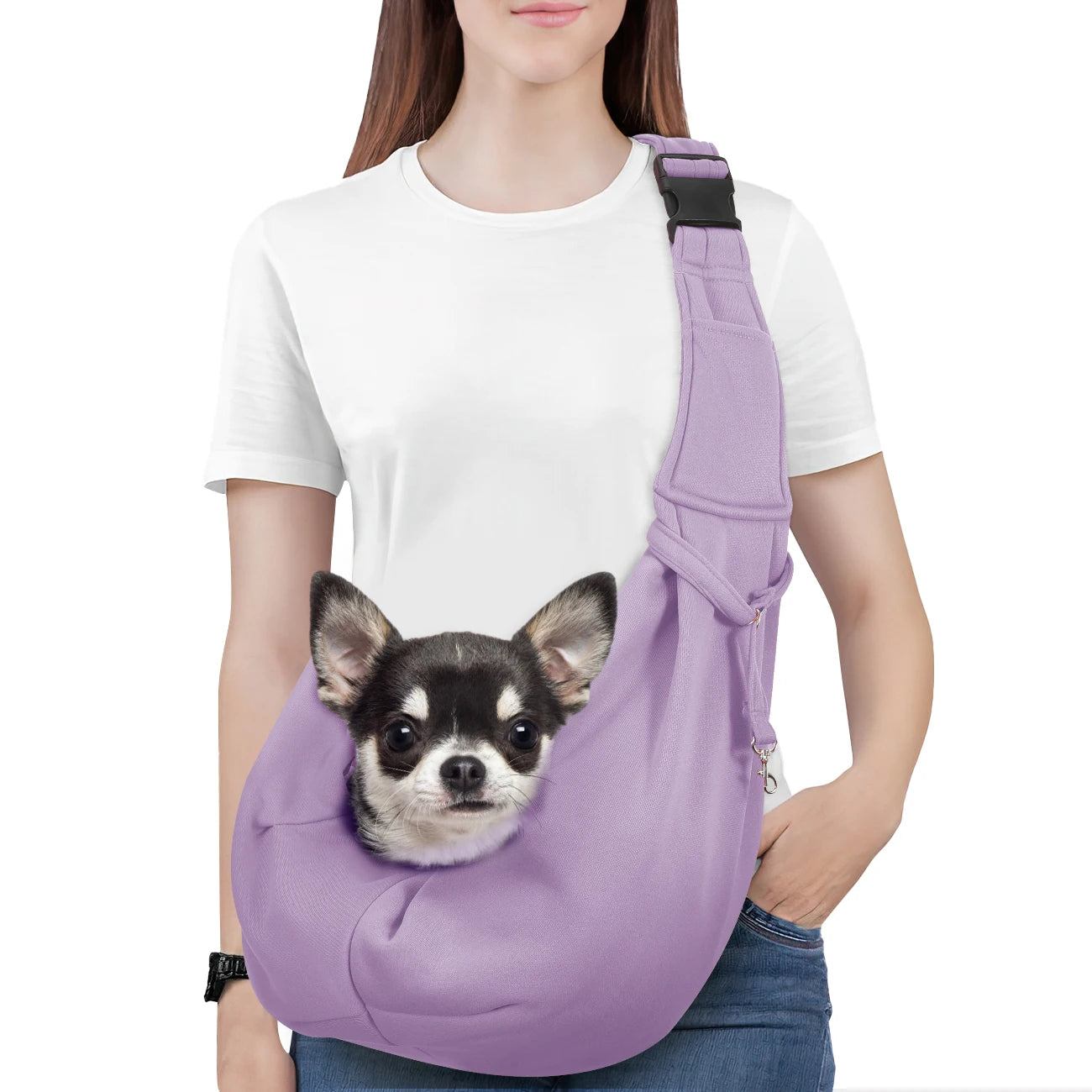 Pawaboo – porte-élingue réversible pour petit chien, mains libres, pour chiot, avec boucle de sangle réglable