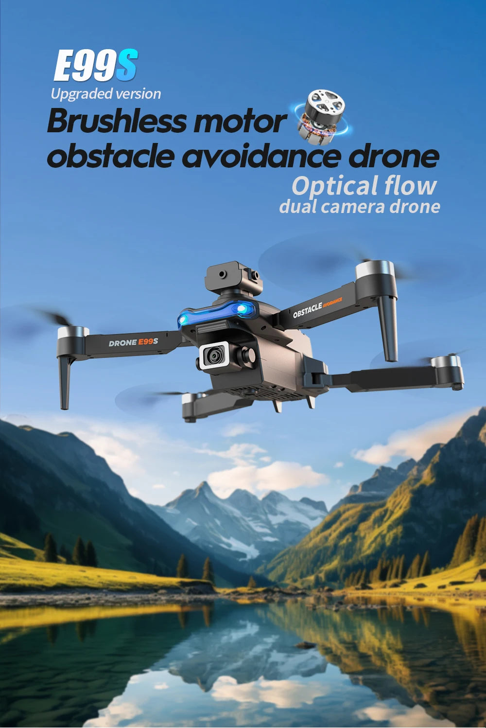 Drone professionnel E99Pro avec caméra pour touristes, 4K, WIFI, flux optique, fpv, évitement d'obstacles, photographie aérienne, quadrirotor