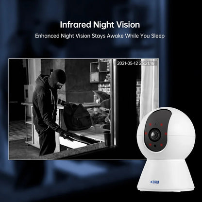 KERUI 5MP 4K Tuya Smart Mini WiFi IP caméra intérieure sans fil sécurité à domicile AI humain détecter CCTV caméra de Surveillance suivi automatique