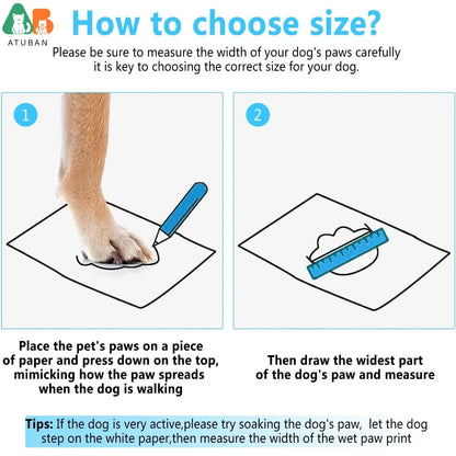 ATUBAN Chaussures pour chiens, sandales pour chaussons chauds, bottes d'extérieur pour chiens, chaussons antidérapants et imperméables pour l'hiver, jour enneigé et été