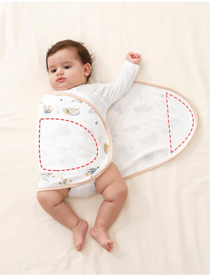 Couverture d'emmaillotage pour bébé de 0 à 6 mois, sangle pour protéger le ventre, couverture de couchage pour nouveau-né, style fin pour l'été