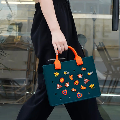 EVA grand sac à bandoulière en cuir sac à main fourre-tout sac de rangement pour femmes décontracté sac de plage étanche trou ajustement charme sac de rangement de mode