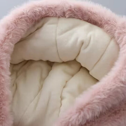 Manteau d'hiver pour filles, Super chaud, fourrure de vison, rembourré, épais, manches longues, manteaux à capuche, veste pour bébés enfants, vêtements d'extérieur en peluche