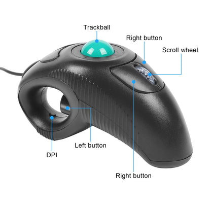 Souris Laser portable ergonomique, commande au pouce, sans fil, optique, filaire, USB, pour ordinateur portable et PC, nouvelle collection