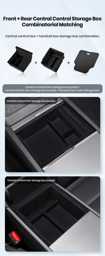 Accoudoir central caché, boîte de rangement, support de verre, organisateur de Console, accessoires pour Tesla modèle 3 Highland 2025 modèle Y 2021 – 2025
