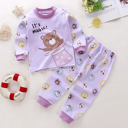 Vêtements de maison en coton pour bébés, costume de classe pour enfants, pyjama pour garçons et filles, T-shirt Long + pantalon, nouvelle collection 2024