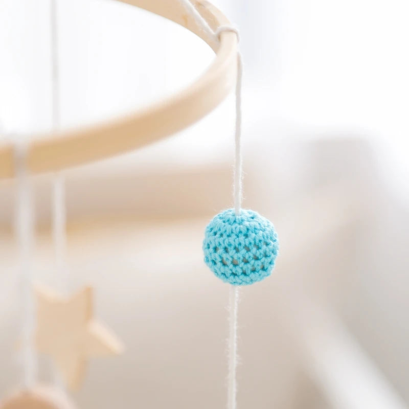 Berceau de bébé lit Mobile cloche hochet jouets en bois Crochet étoiles pendentif lit cloche jouets nouveau-né confort berceau support suspendus jouets cadeaux