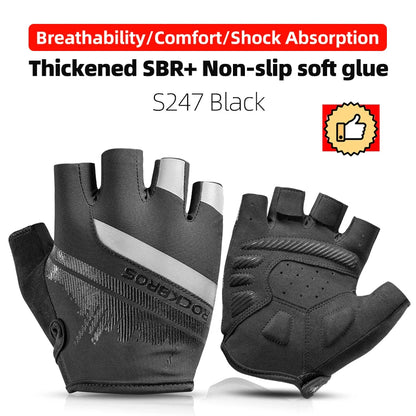 ROCKBROS gants de cyclisme demi-doigt antichoc résistant à l'usure respirant vtt route vélo gants hommes femmes sport vélo équipement