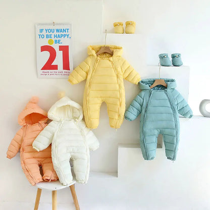 OLEKID automne hiver nouveau-né bébé barboteuse à capuche Plus velours enfant en bas âge garçon combinaison nouveau-né Snowsuit infantile bébé fille salopette