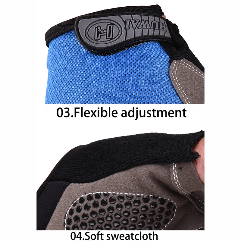 Gants de vélo pour hommes et femmes, demi-doigt, de gymnastique, mitaines respirantes et antidérapantes, pour Fitness, entraînement sportif