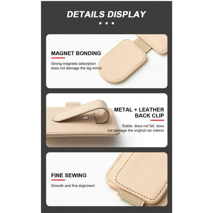 Porte-lunettes de soleil de voiture, Clip de lunettes pour pare-soleil, cintre de lunettes en cuir multifonction, Clip de carte de billet Portable, accessoires de voiture