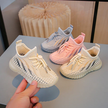 Chaussures légères décontractées en noix de coco pour enfants tissées avec semelles en caoutchouc pour bébés, garçons et filles. Bre de maille de sports de plein air antidérapant
