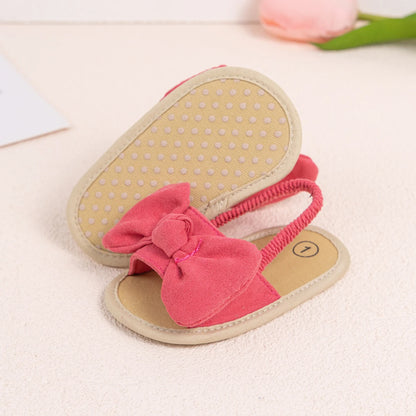 Été bébé filles sandales mode nœud semelle souple chaussures décontractées coton confortable enfant en bas âge chaussures plage bébé sandales 0-18 mois