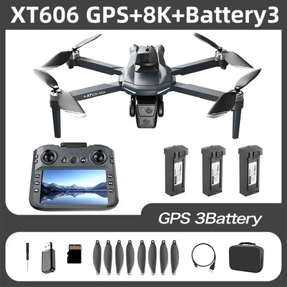 Xiaomi XT606 MAX GPS Drone 4k professionnel 8K HD caméra FPV souhait écran Drone 360 °   Jouets quadrirotor pour éviter les obstacles, drone