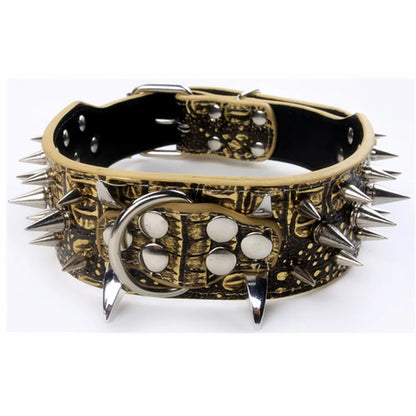 Ensemble collier et laisse pour chien à pointes, collier pour chien en cuir à rivets, collier réglable pour la marche en plein air
