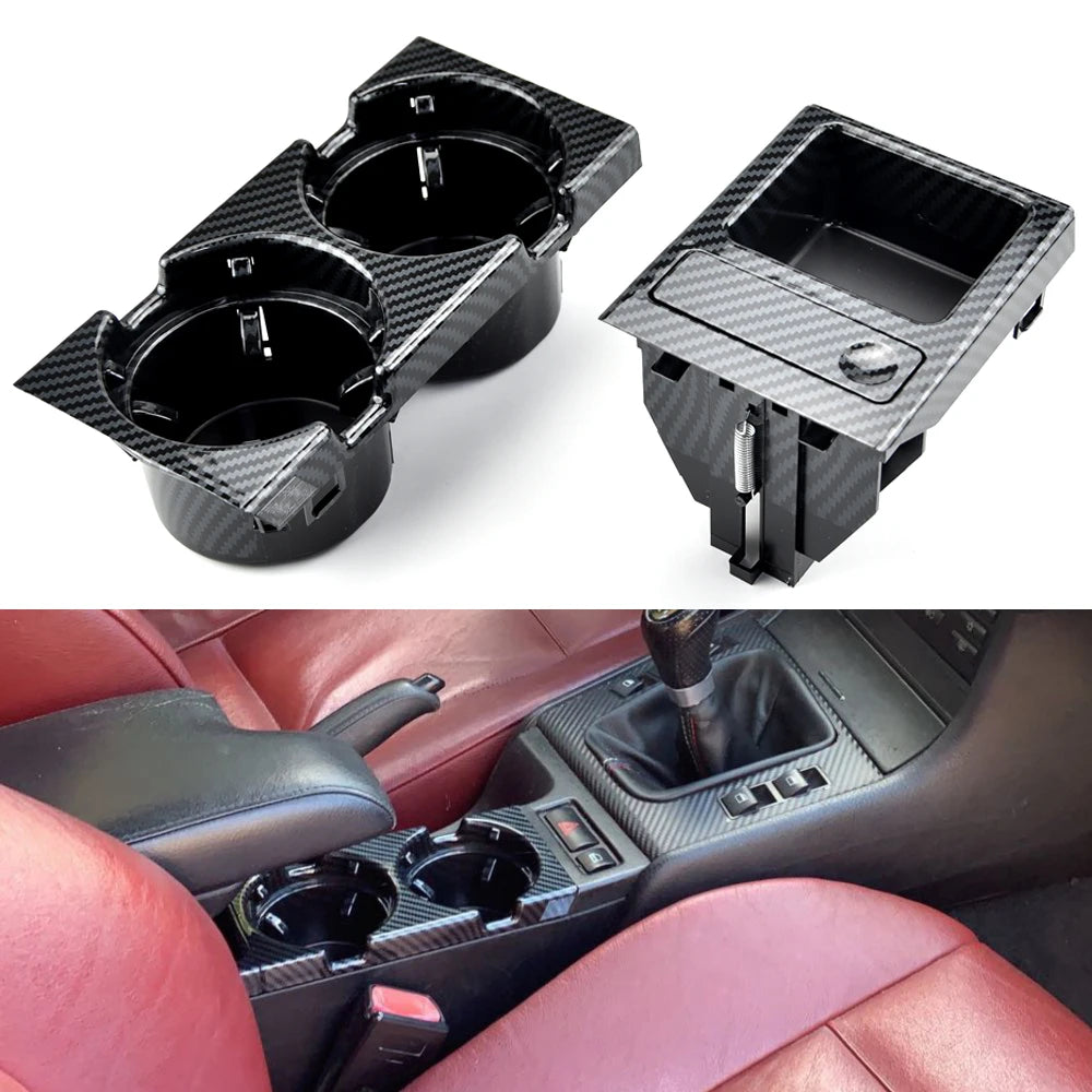 Nouveau Double trou style de voiture Console centrale avant boîte de rangement pièce de monnaie + porte-gobelet pour BMW E46 série 1999-2006 51168217953