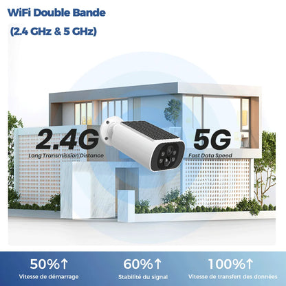 ALEVIO 2.5K caméra solaire extérieure caméra sans fil WIFI Ultra veille temps PIR lumière de mouvement couleur Vision nocturne AI détecter batterie Cam