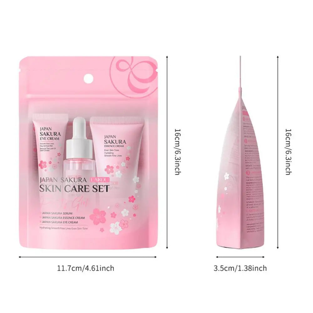 Coffret de soins pour le visage Crème nettoyante Sakura Essence Tonique hydratant blanchissant et anti-âge Crème pour les yeux Sérum pour le visage Soins de la peau pour les yeux