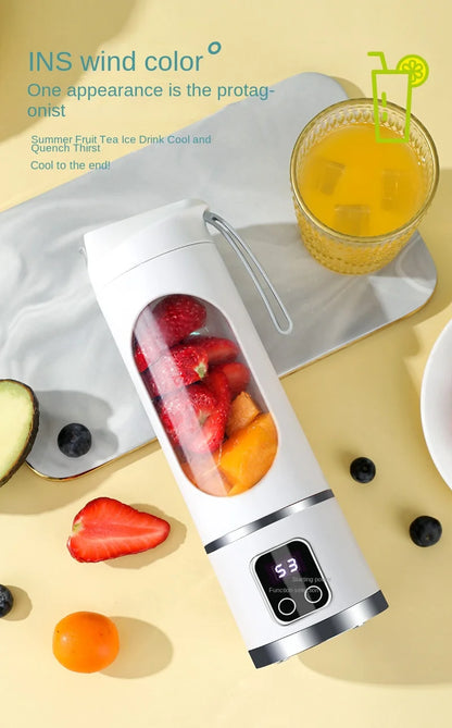 Mélangeur domestique Portable, presse-agrumes électrique concassé, avec 3 vitesses, grande capacité de 450ML, tasse de jus à affichage numérique