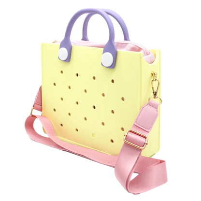 EVA grand sac à bandoulière en cuir sac à main fourre-tout sac de rangement pour femmes décontracté sac de plage étanche trou ajustement charme sac de rangement de mode