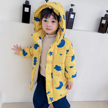 Nouvelles filles garçons doudoune manteaux d'hiver enfants vêtements à capuche coupe-vent manteau pour enfants 2-7 ans coton vêtements d'extérieur chauds