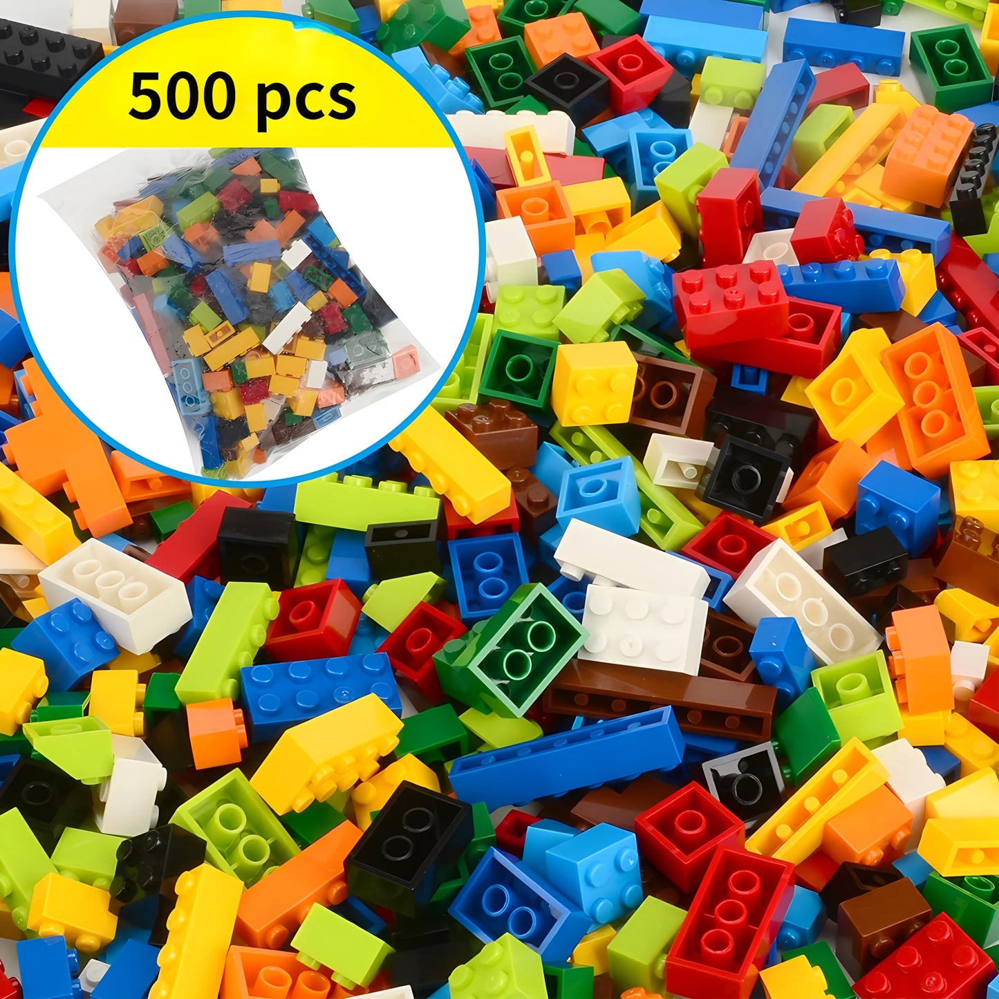 1000 bricolage blocs de construction créatifs ensemble en vrac blocs de construction classiques urbains assemblés cadeau d'anniversaire jouets éducatifs pour enfants