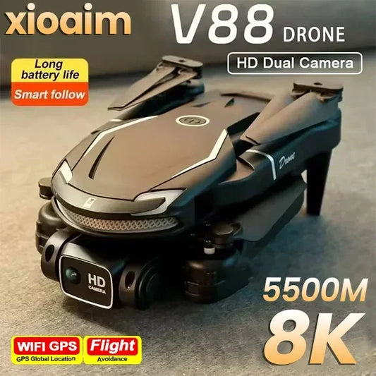 Pour Xiaomi V88 Drone 8K 5G GPS professionnel HD photographie aérienne télécommande avion HD double caméra quadrirotor jouet UAV