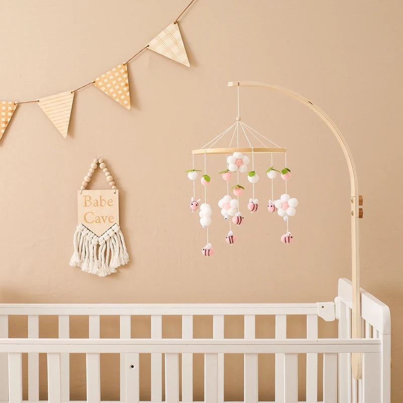Berceau de bébé lit Mobile cloche hochet jouets en bois Crochet étoiles pendentif lit cloche jouets nouveau-né confort berceau support suspendus jouets cadeaux