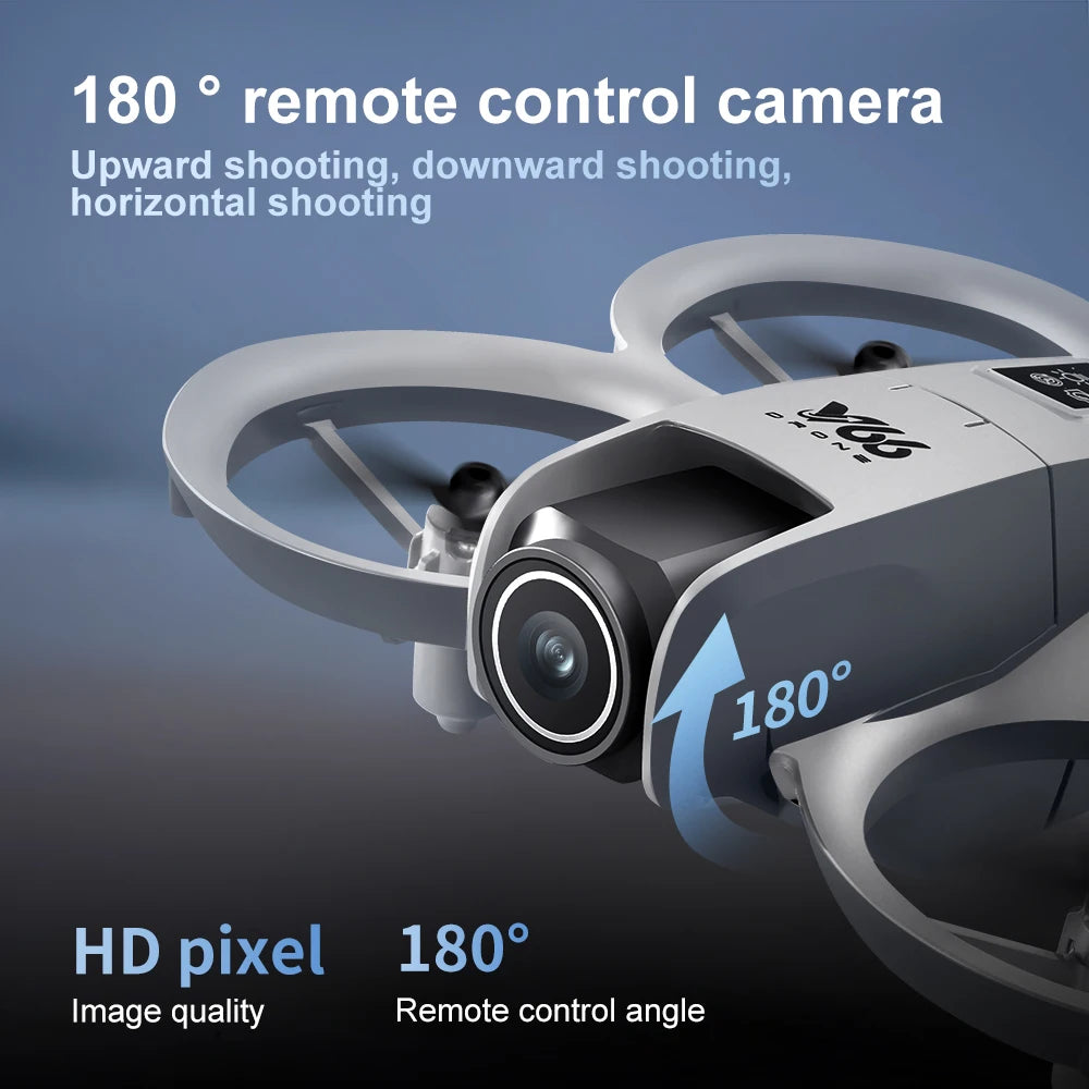 V66 Mini Drone 4K professionnel double caméra Mode sans tête évitement d'obstacles WiFi FPV Dron 360 °   Jouets quadrirotor RC à rabat pour enfants