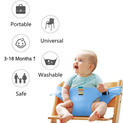 Chaise de salle à manger Portable pour bébé, ceinture fixe, lavable, sangle de siège haute, extérieur, alimentation pour nourrissons, housse de siège avec ceinture de sécurité