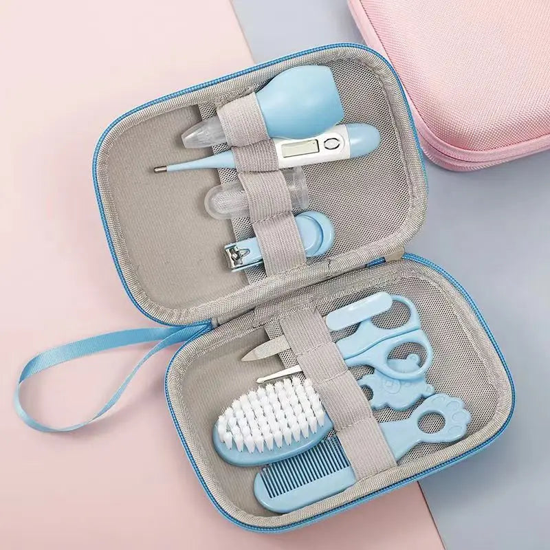 8 pièces/ensemble peigne nez inhalateur EVA paquet ensemble de soins Coisas Para Bebê 13 pièces mignon nouveau-né bébé multifonctionnel bébé coupe-ongles 8