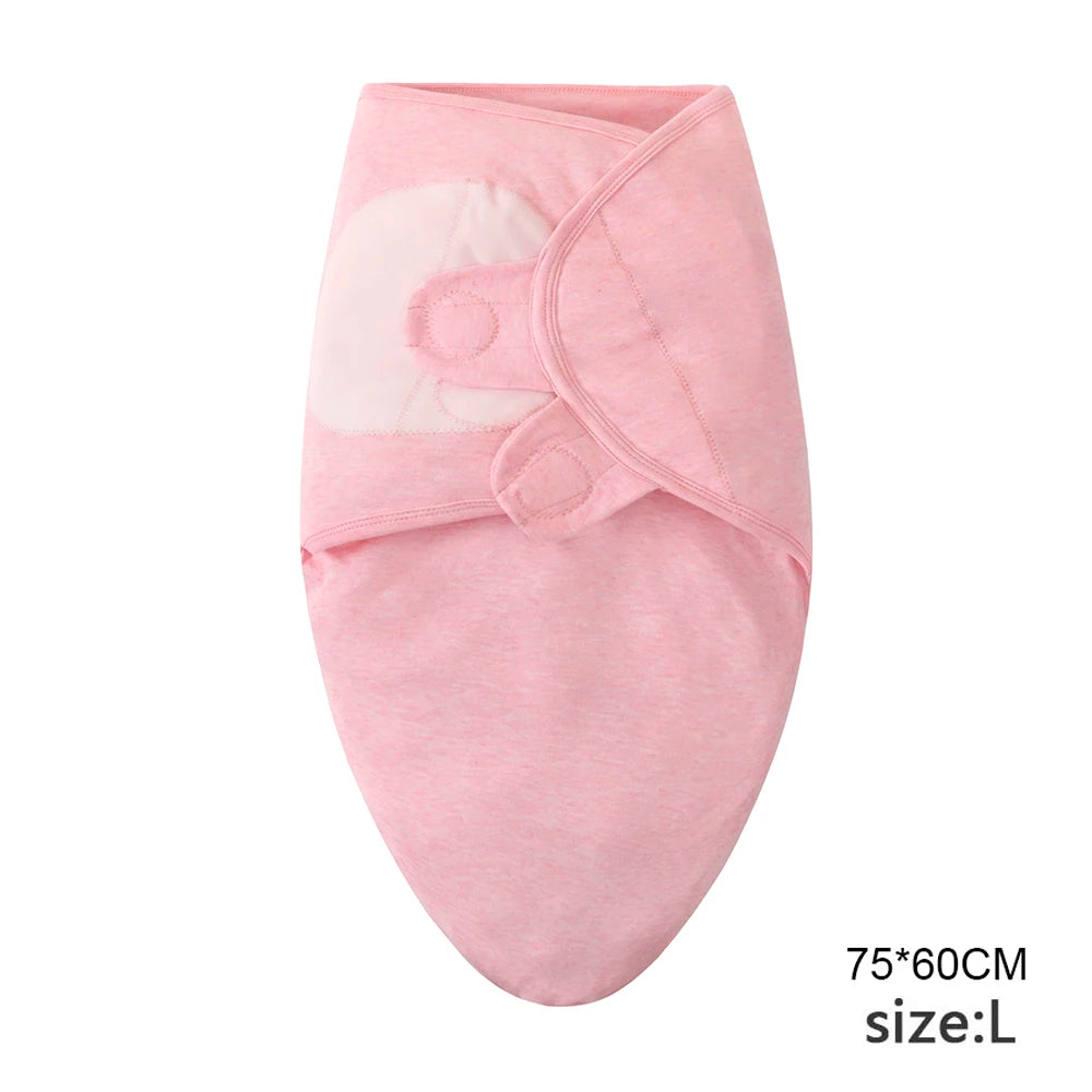 Ensemble de couverture et chapeau pour bébé de 0 à 6 mois, en coton imprimé de dessin animé, emmaillotage réglable pour nouveau-né, enveloppes de couchage pour nourrissons, toutes saisons